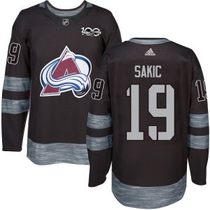 Herren Colorado Avalanche Eishockey Trikot Joe Sakic #19 Authentic Schwarz 1917-2017 100th Anniversary